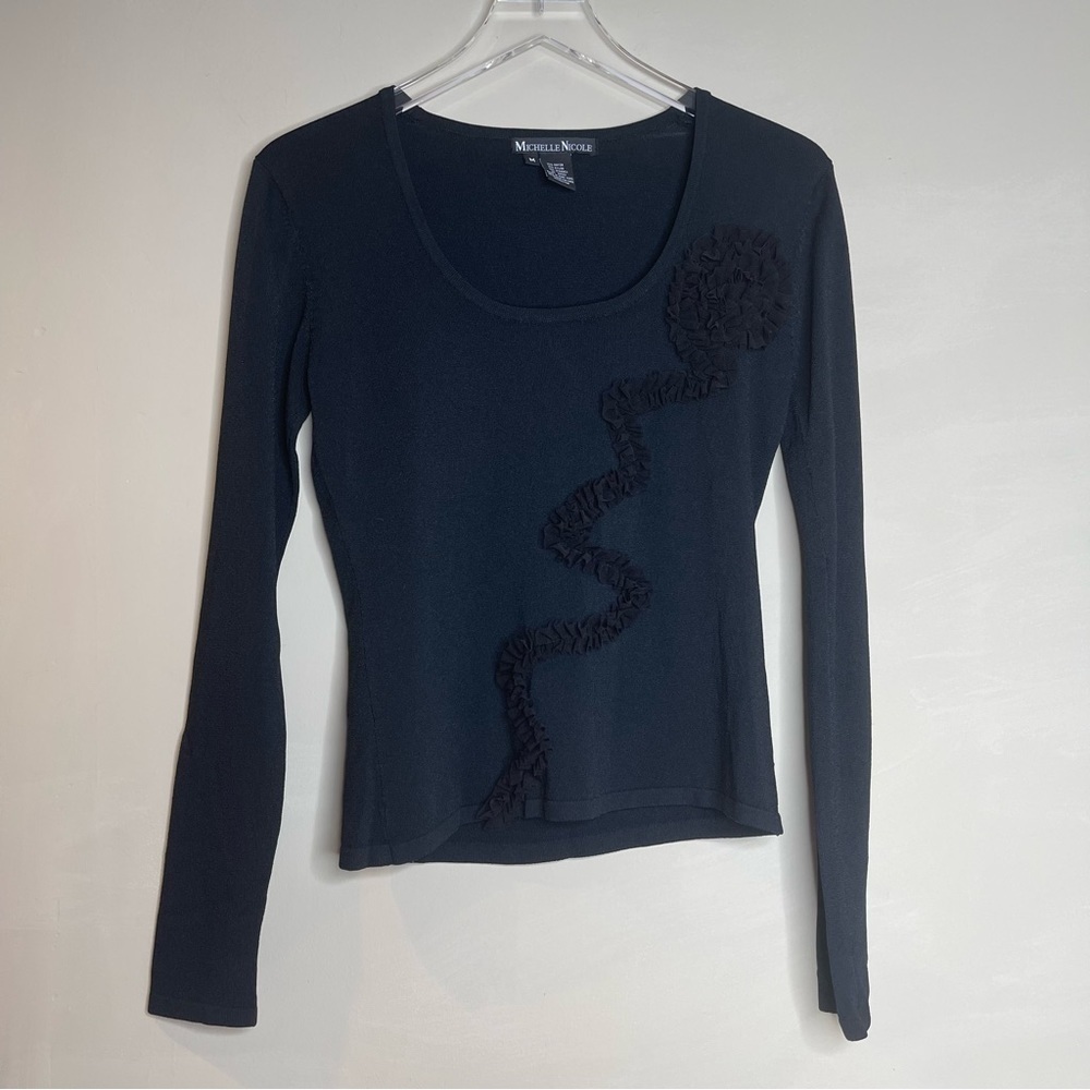 Michelle Nicole Black Sweater with appliqué
